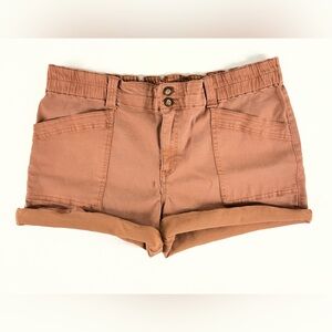 BKE Women’s Billie Paperbag Stretch Auburn High Rise Shorts‎ Size 32